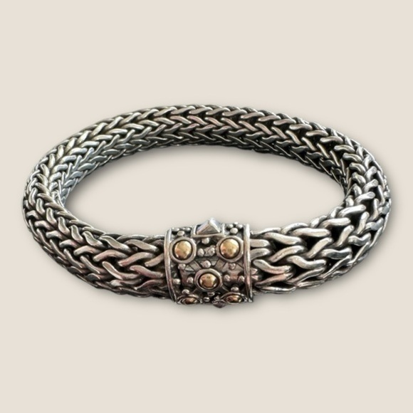 John Hardy 18k gold and sterling silver dot bracelet. - Picture 2 of 4